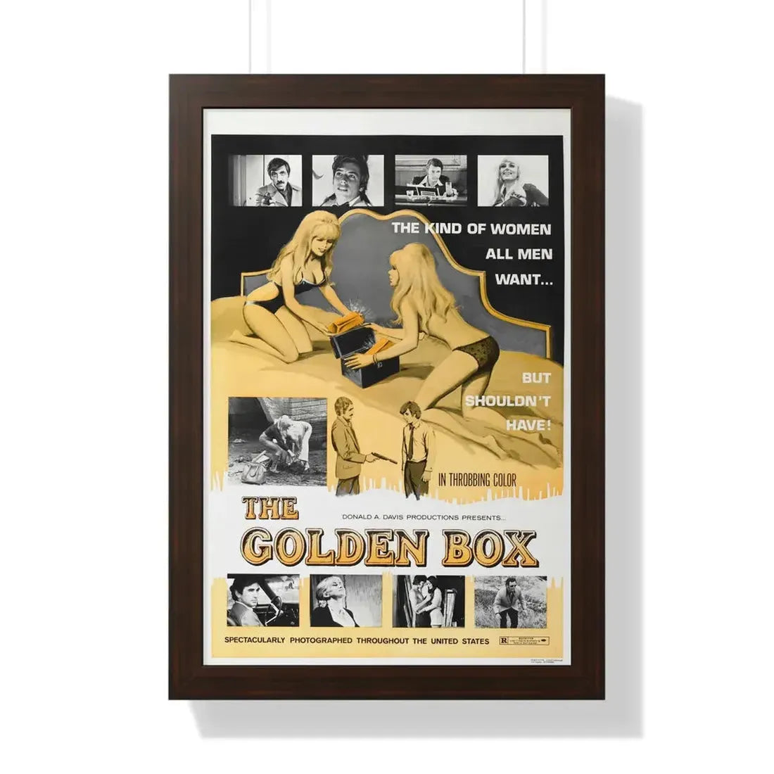 THE GOLDEN BOX 1970 - Framed Movie Poster 16″ x 24″ Walnut - The Sticker Space
