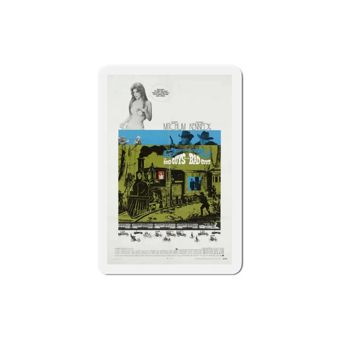 The Good Guys and the Bad Guys 1969 Movie Poster Refrigerator Magnet 3 Inch - The Sticker Space