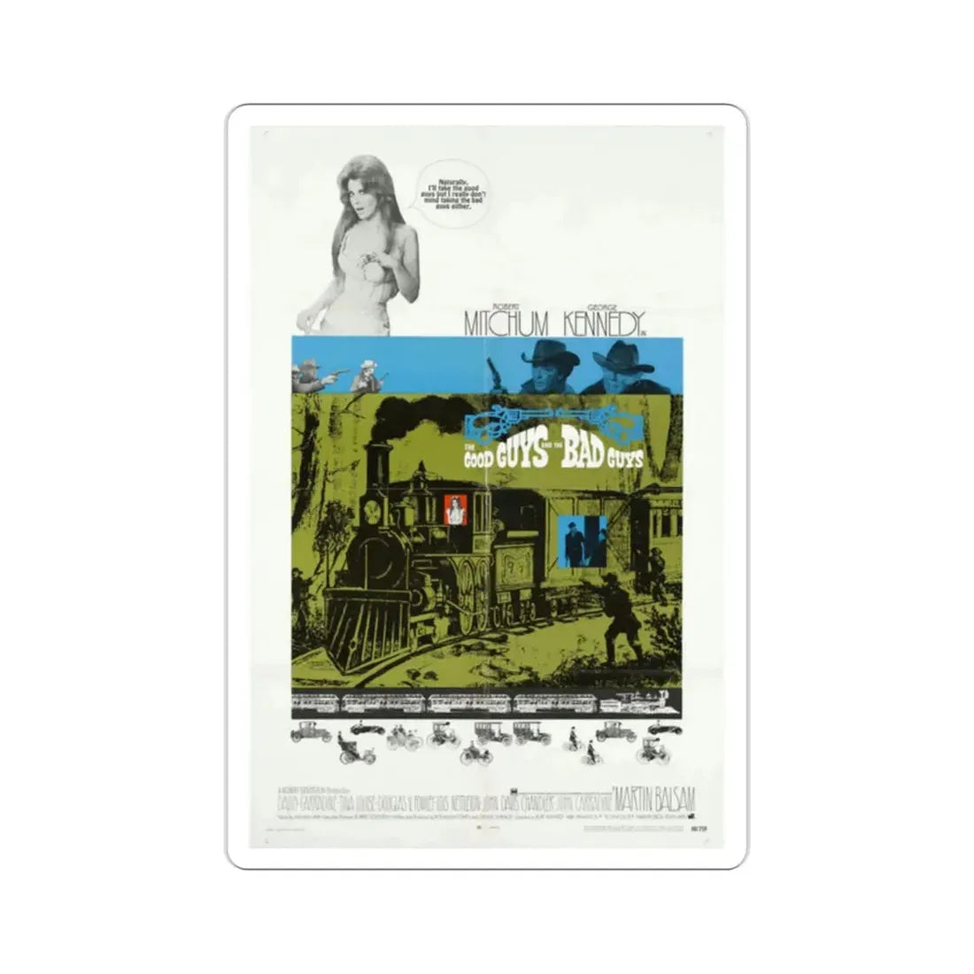 The Good Guys and the Bad Guys 1969 Movie Poster STICKER Vinyl Die-Cut Decal 2 Inch - The Sticker Space