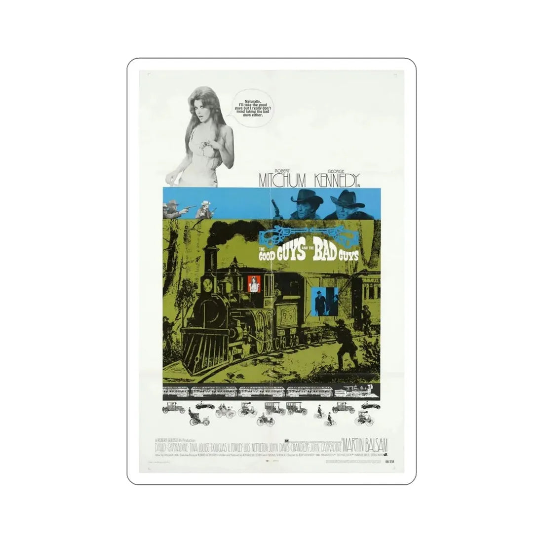 The Good Guys and the Bad Guys 1969 Movie Poster STICKER Vinyl Die-Cut Decal 6 Inch - The Sticker Space