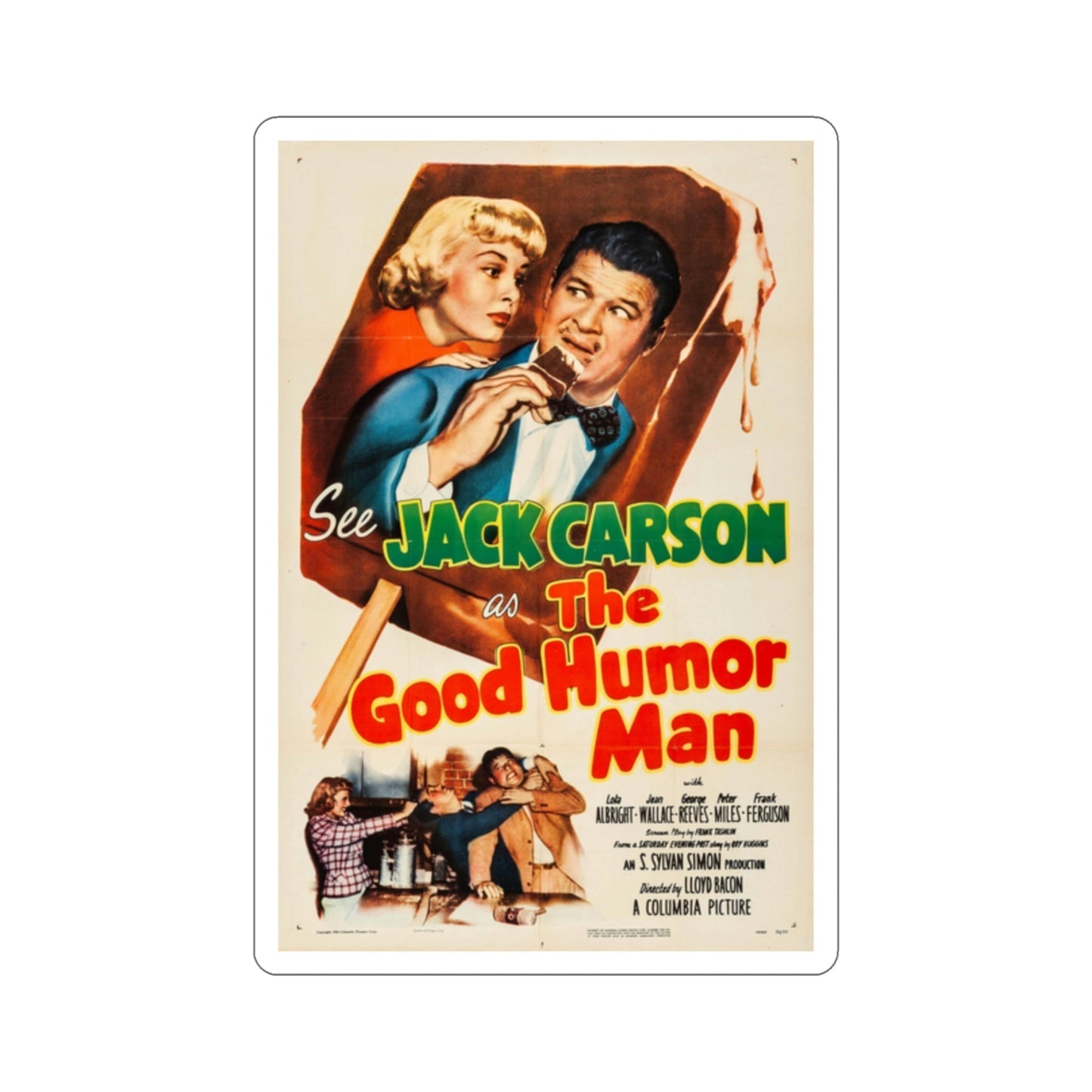 The Good Humor Man 1950 Movie Poster STICKER Vinyl Die-Cut Decal-2 Inch-The Sticker Space