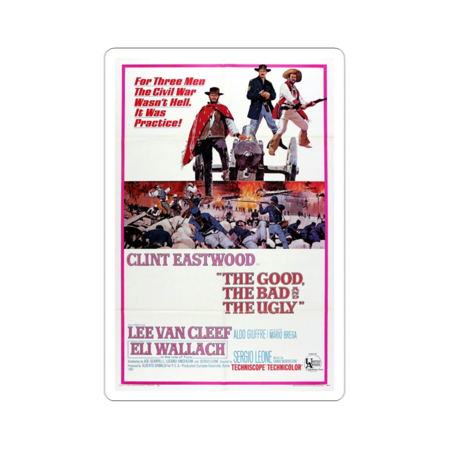 The Good the Bad and the Ugly 1966 Movie Poster STICKER Vinyl Die-Cut Decal-2 Inch-The Sticker Space