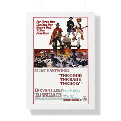 THE GOOD, THE BAD & THE UGLY 1966 - Framed Movie Poster 16″ x 24″ White - The Sticker Space