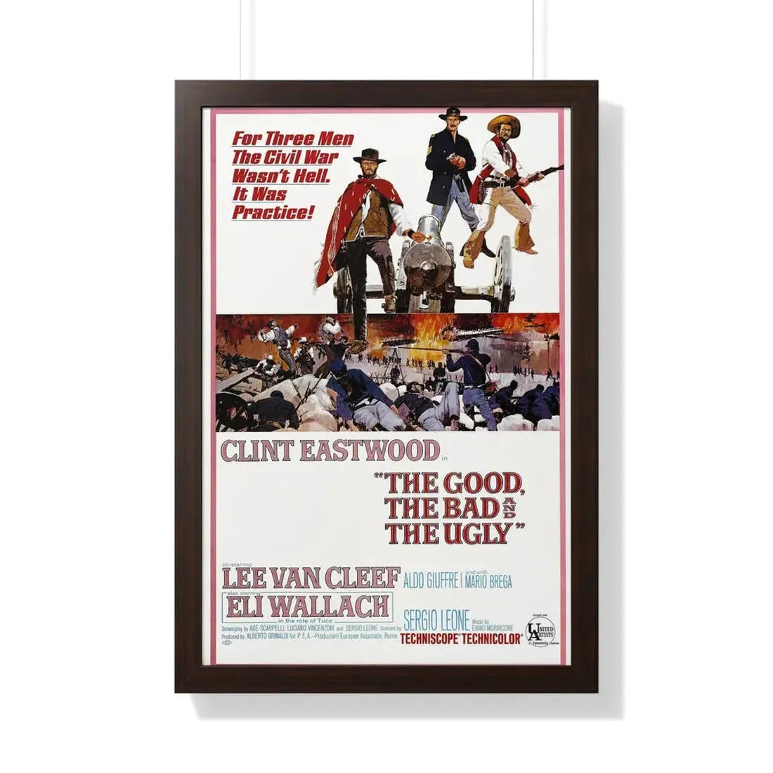 THE GOOD, THE BAD & THE UGLY 1966 - Framed Movie Poster 20" x 30" Walnut - The Sticker Space