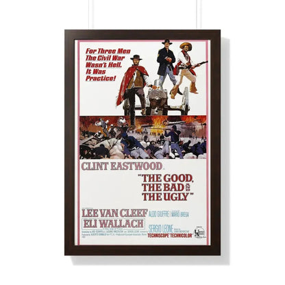 THE GOOD, THE BAD & THE UGLY 1966 - Framed Movie Poster 20" x 30" Walnut - The Sticker Space