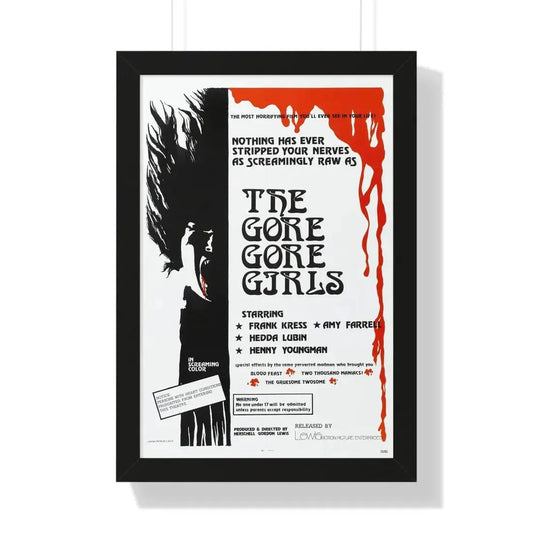 THE GORE GORE GIRLS 1972 - Framed Movie Poster 16″ x 24″ Black - The Sticker Space