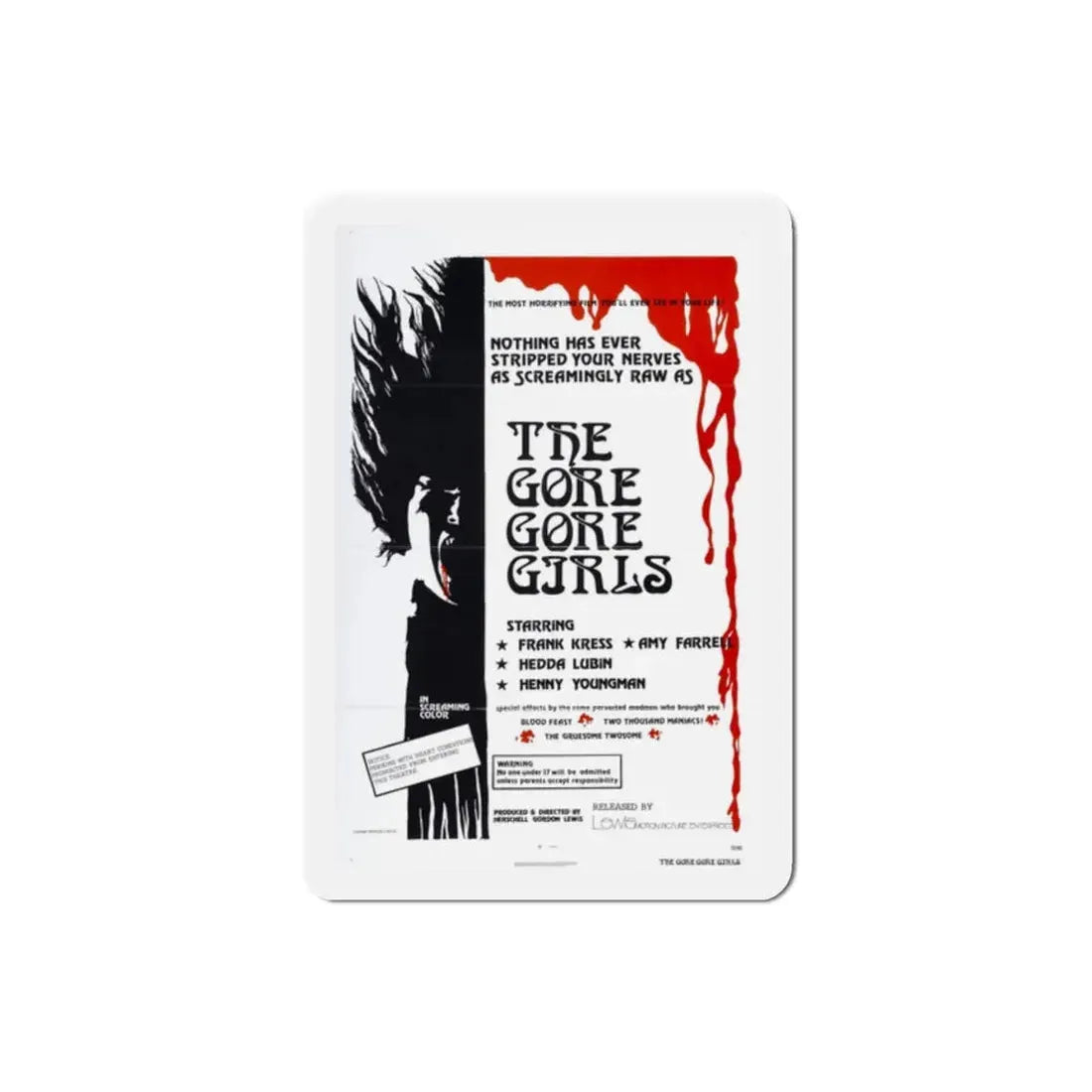 The Gore Gore Girls 1972 Movie Poster Refrigerator Magnet 2 Inch - The Sticker Space
