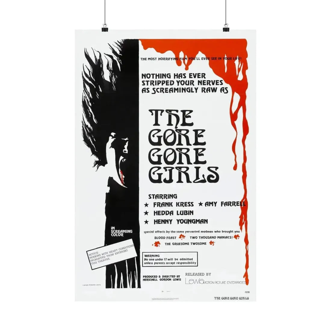 THE GORE GORE GIRLS 1972 - Paper Movie Poster 20″ x 30″ Matte - The Sticker Space