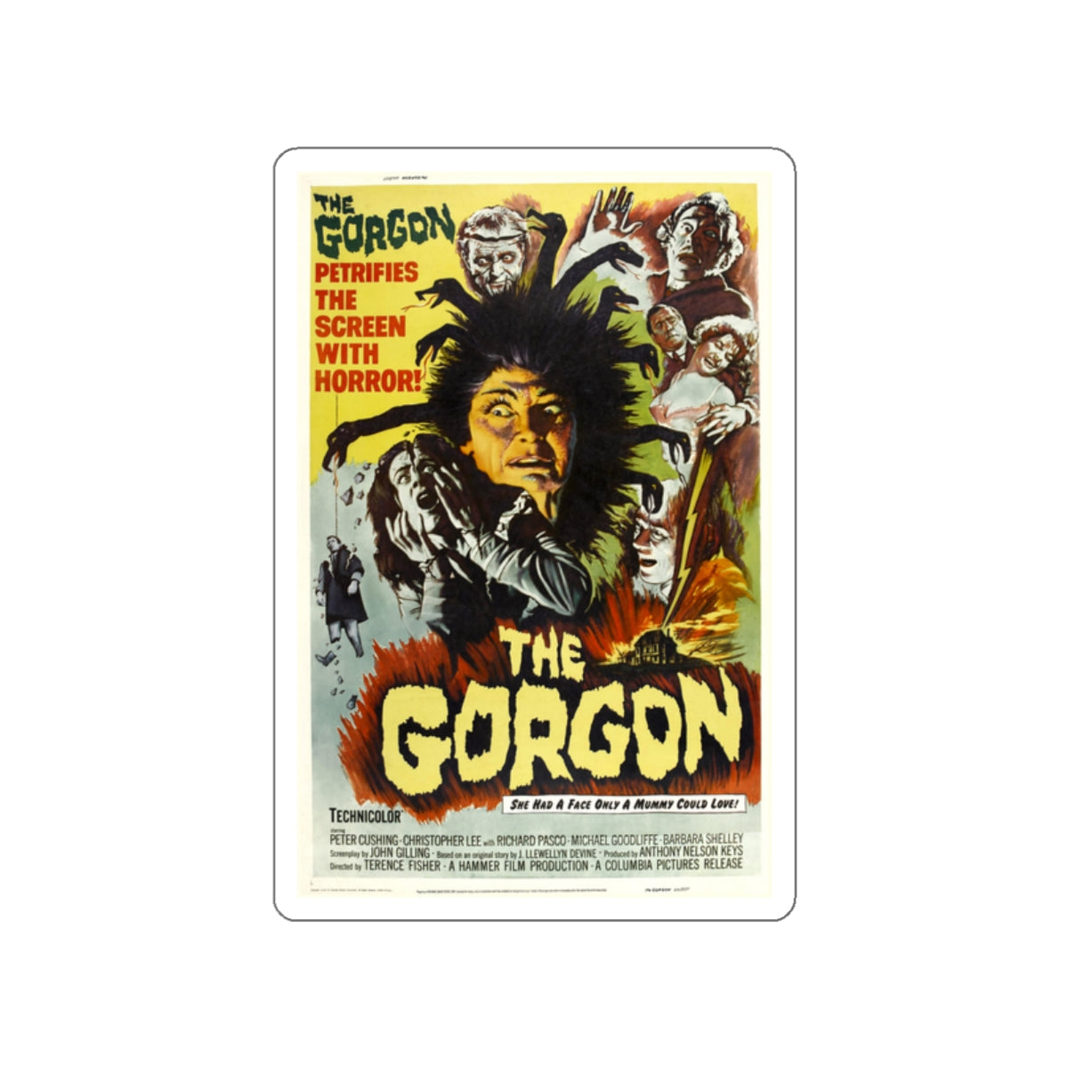 THE GORGON 1964 Movie Poster STICKER Vinyl Die-Cut Decal-White-The Sticker Space