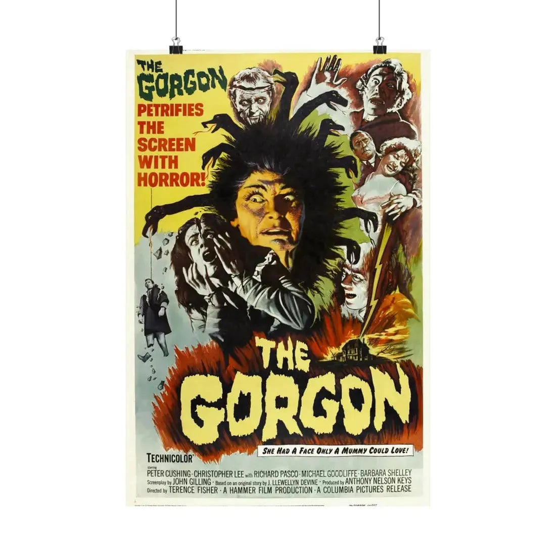 THE GORGON 1964 - Paper Movie Poster 16″ x 24″ Matte - The Sticker Space