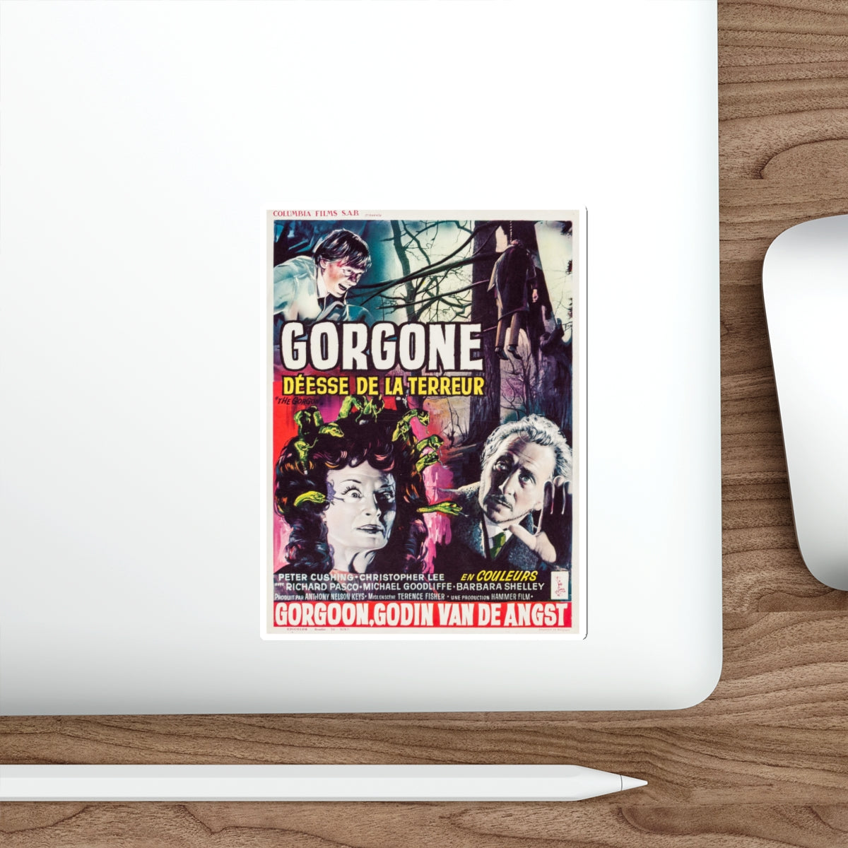 THE GORGON (BELGIAN) 1964 Movie Poster STICKER Vinyl Die-Cut Decal-The Sticker Space