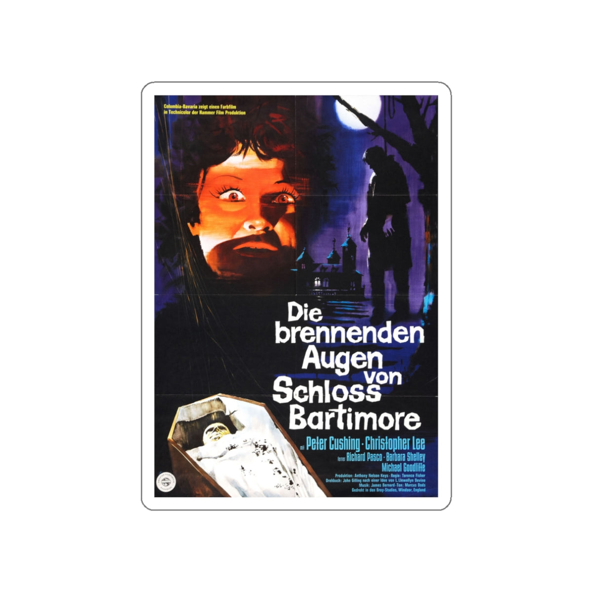 THE GORGON (GERMAN) 1964 Movie Poster STICKER Vinyl Die-Cut Decal-White-The Sticker Space