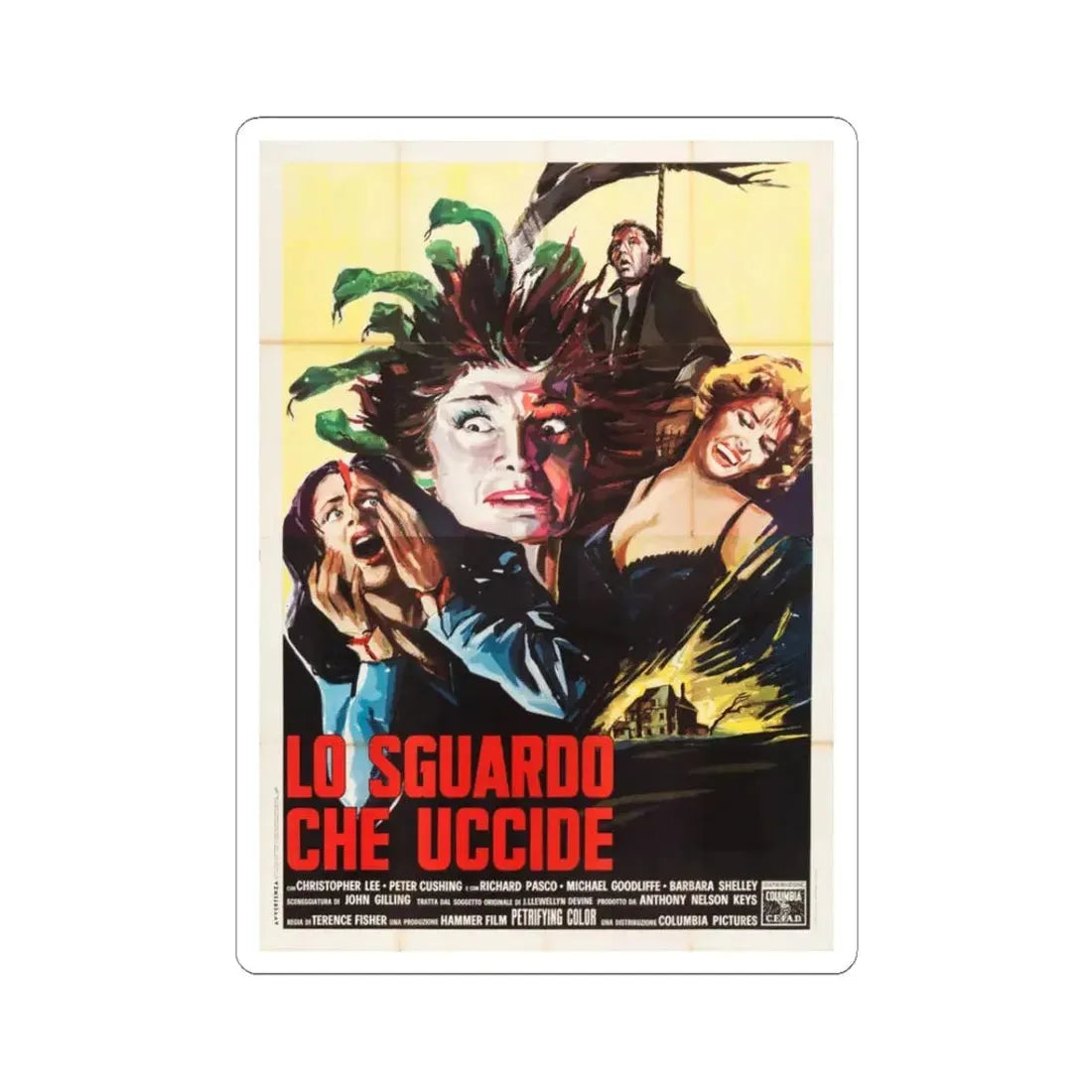 THE GORGON (ITALIAN) 2 1964 Movie Poster - STICKER Vinyl Kiss-Cut Decal 3 Inch White - The Sticker Space