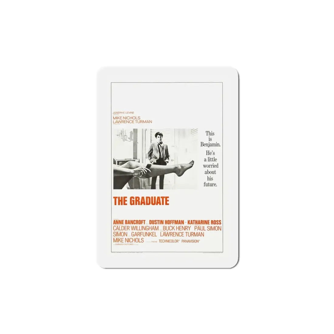 The Graduate 1967 Movie Poster Refrigerator Magnet 4 Inch - The Sticker Space