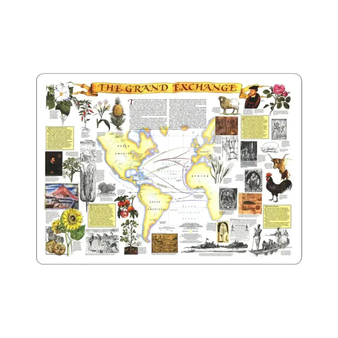 The Grand Exchange (1992) (Map) STICKER Vinyl Kiss-Cut Decal 3 Inch White - The Sticker Space