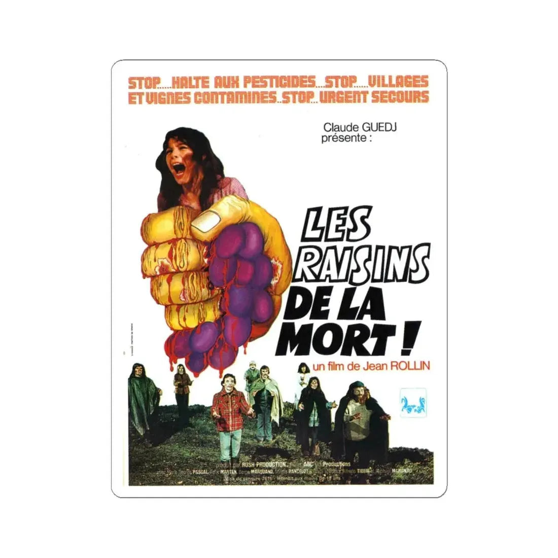 THE GRAPES OF DEATH (FRENCH) 1978 Movie Poster - STICKER Vinyl Kiss-Cut Decal 6 Inch White - The Sticker Space