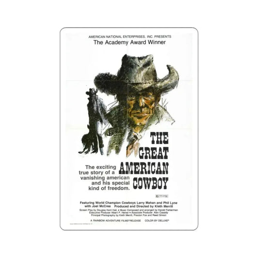 The Great American Cowboy 1973 2 Movie Poster STICKER Vinyl Die-Cut Decal 2 Inch - The Sticker Space