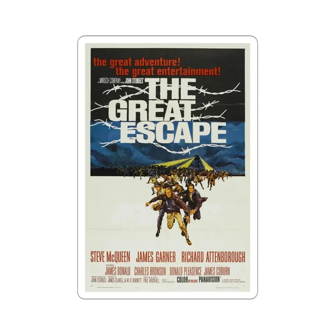 The Great Escape 1963 Movie Poster STICKER Vinyl Die-Cut Decal 4 Inch - The Sticker Space