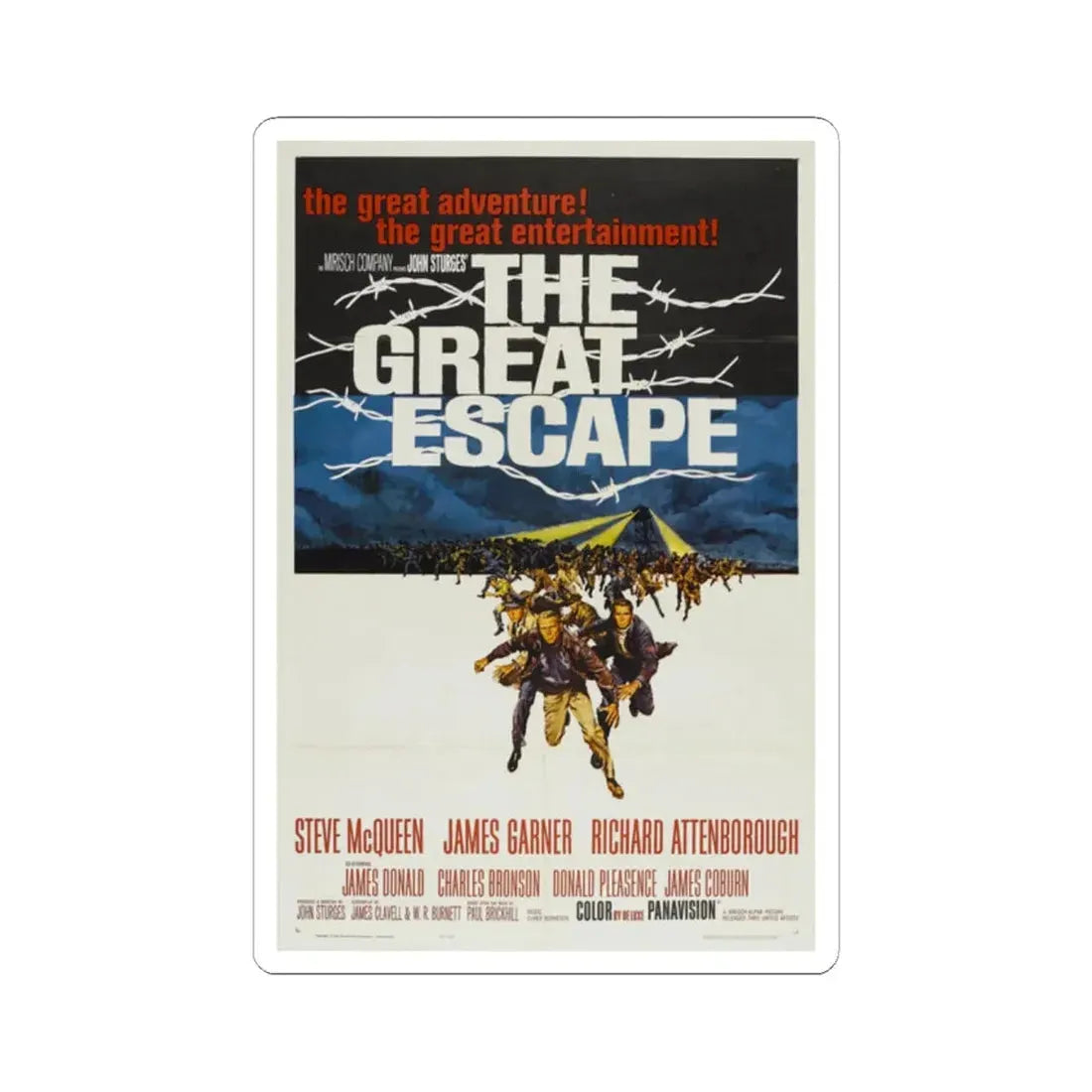 The Great Escape 1963 Movie Poster - STICKER Vinyl Kiss-Cut Decal 2 Inch White - The Sticker Space