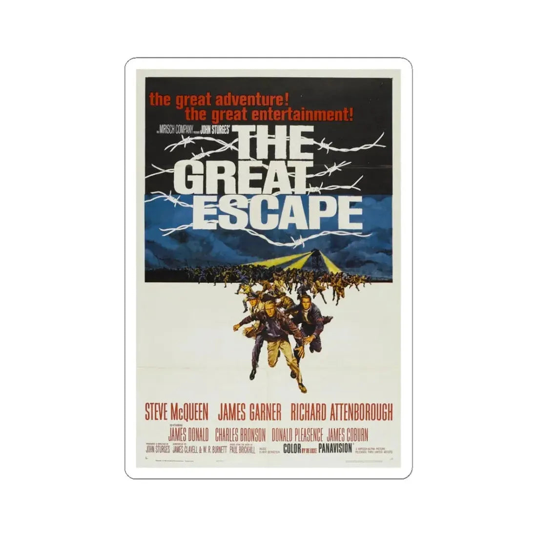 The Great Escape 1963 Movie Poster - STICKER Vinyl Kiss-Cut Decal 3 Inch White - The Sticker Space