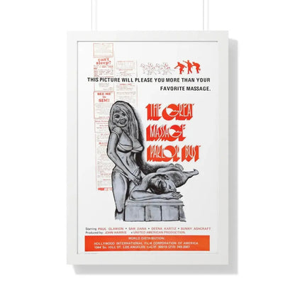 THE GREAT MASSAGE PARLOR BUST 1972 - Framed Movie Poster 20" x 30" White - The Sticker Space