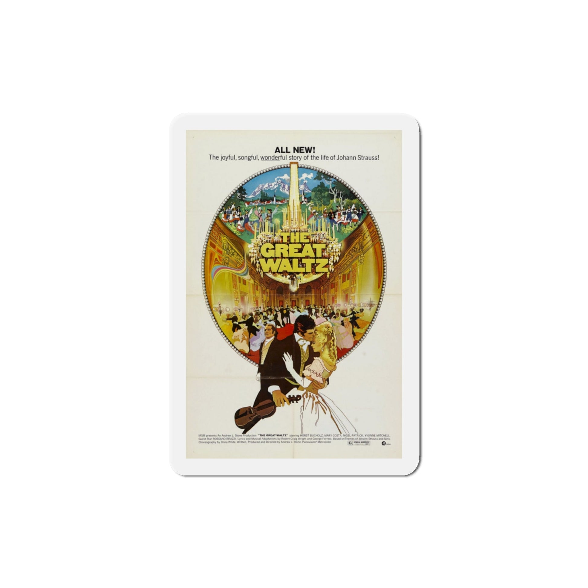The Great Waltz 1972 Movie Poster Die-Cut Magnet-3" x 3"-The Sticker Space