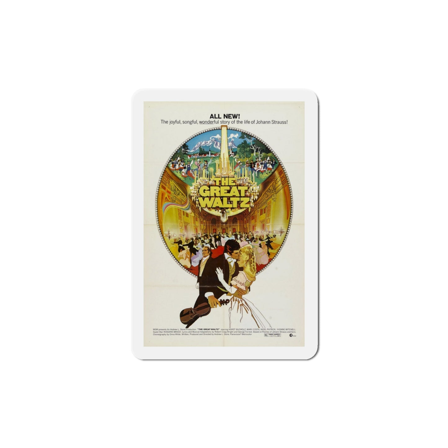 The Great Waltz 1972 Movie Poster Die-Cut Magnet-4" x 4"-The Sticker Space