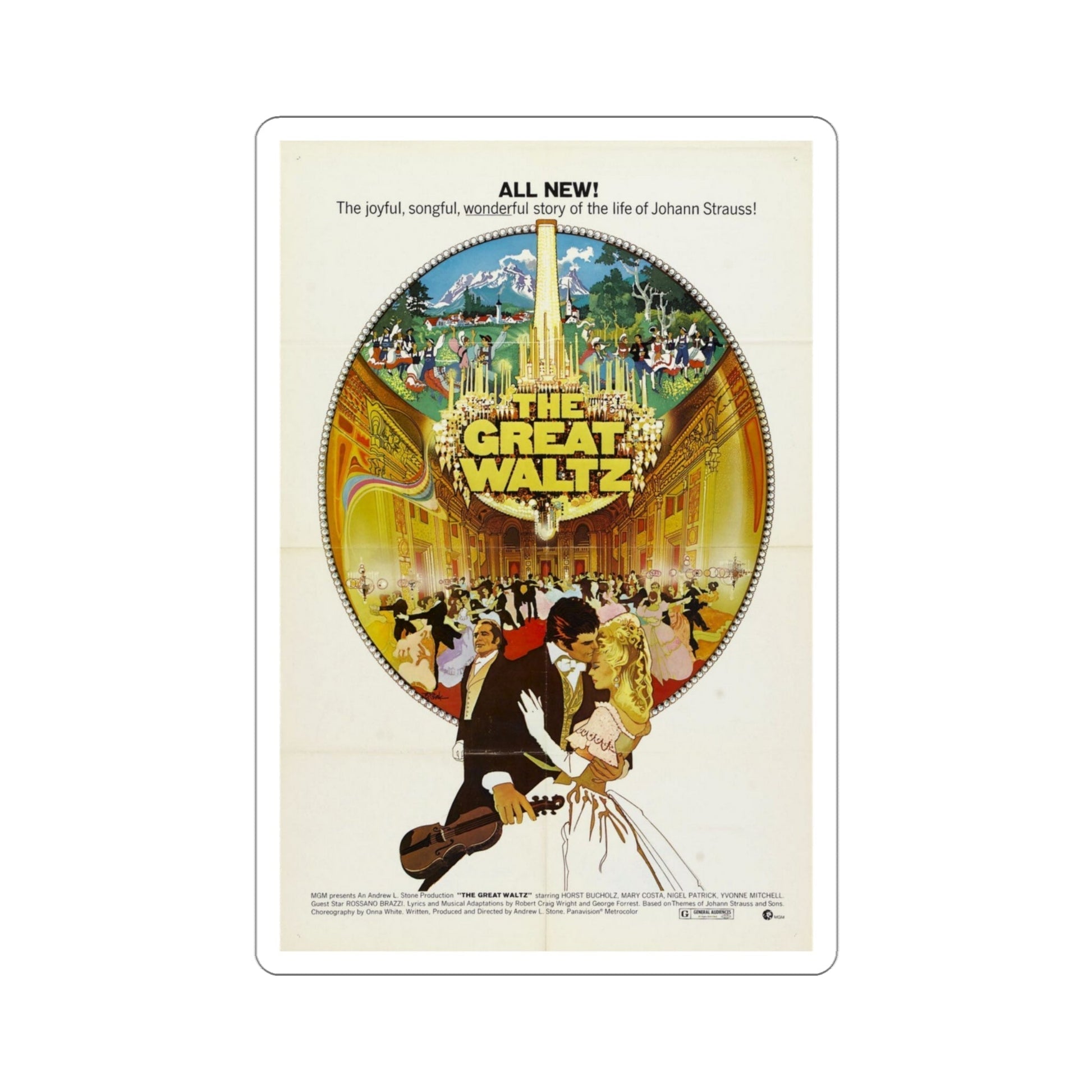 The Great Waltz 1972 Movie Poster STICKER Vinyl Die-Cut Decal-4 Inch-The Sticker Space