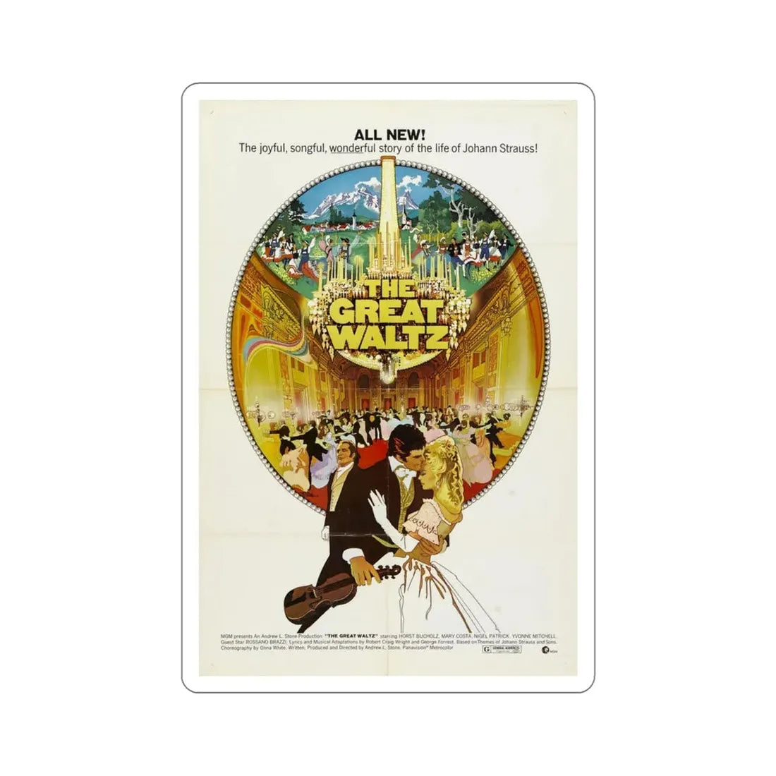 The Great Waltz 1972 Movie Poster STICKER Vinyl Die-Cut Decal 6 Inch - The Sticker Space
