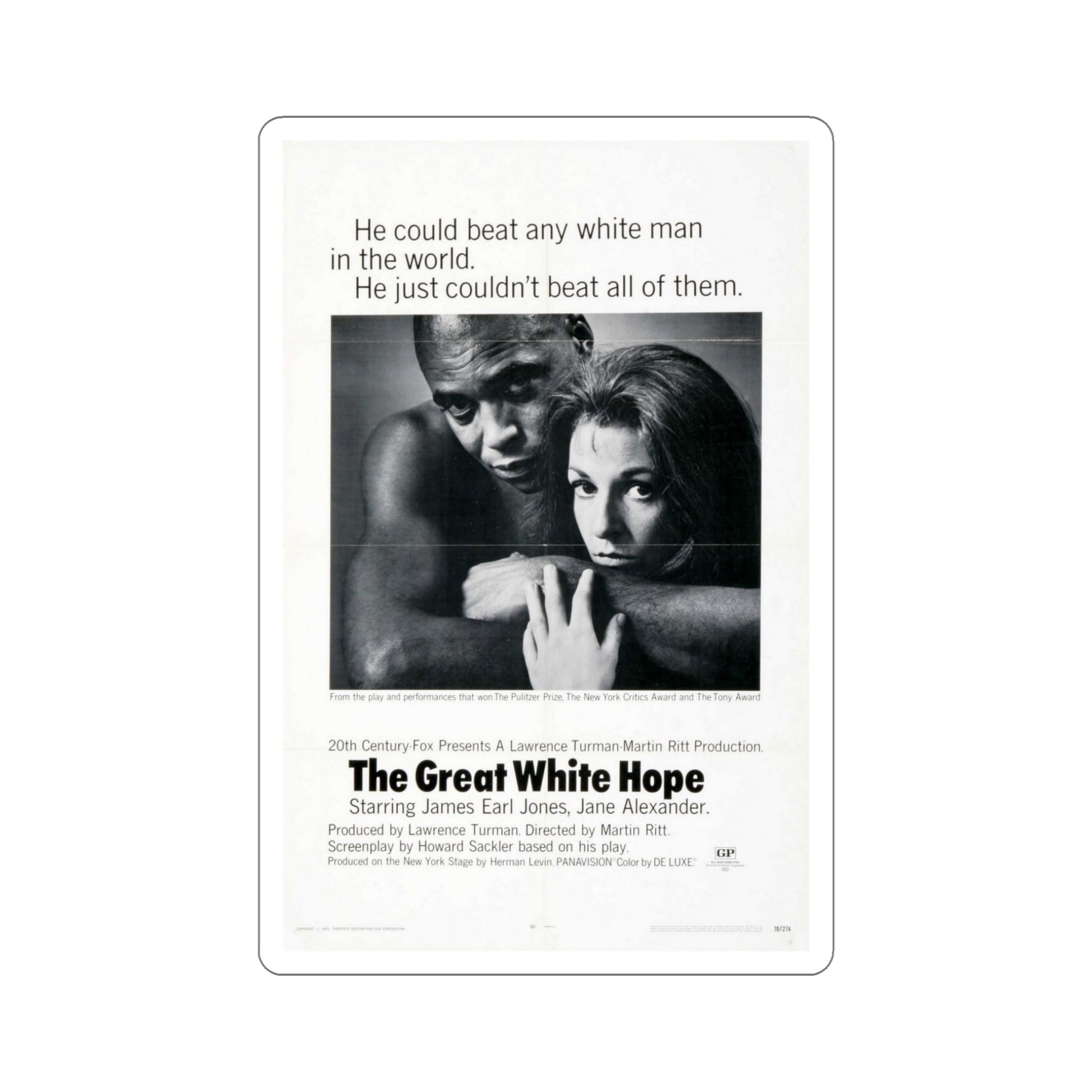 The Great White Hope 1970 Movie Poster STICKER Vinyl Die-Cut Decal-5 Inch-The Sticker Space