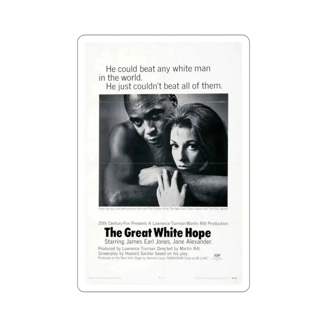 The Great White Hope 1970 Movie Poster STICKER Vinyl Die-Cut Decal 5 Inch - The Sticker Space