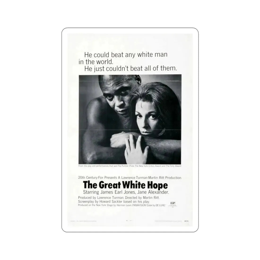The Great White Hope 1970 Movie Poster STICKER Vinyl Die-Cut Decal 6 Inch - The Sticker Space