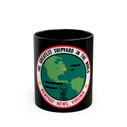 The Greatest Shipyard in the World Newport News VA (U.S. Navy) Black Coffee Mug-11oz-The Sticker Space