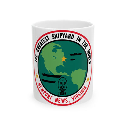 The Greatest Shipyard in the World Newport News VA (U.S. Navy) White Coffee Mug-11oz-The Sticker Space