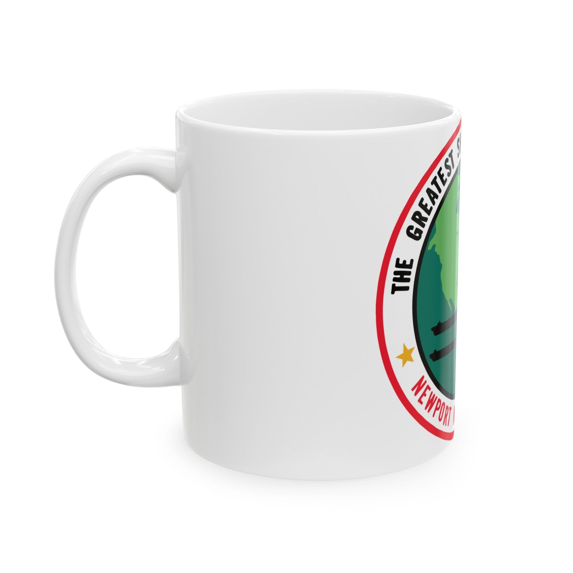 The Greatest Shipyard in the World Newport News VA (U.S. Navy) White Coffee Mug-The Sticker Space