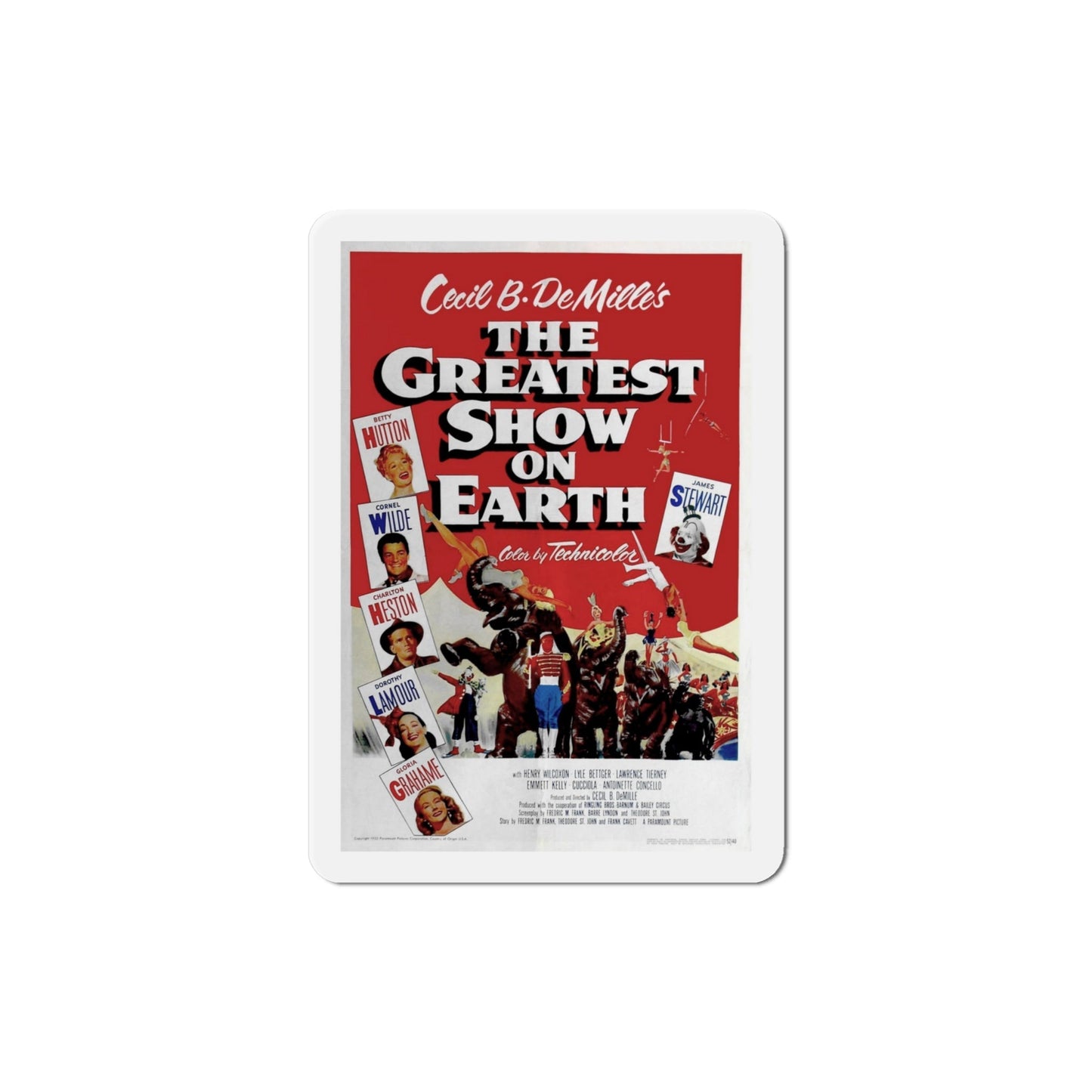The Greatest Show on Earth 1952 Movie Poster Die-Cut Magnet-4 Inch-The Sticker Space