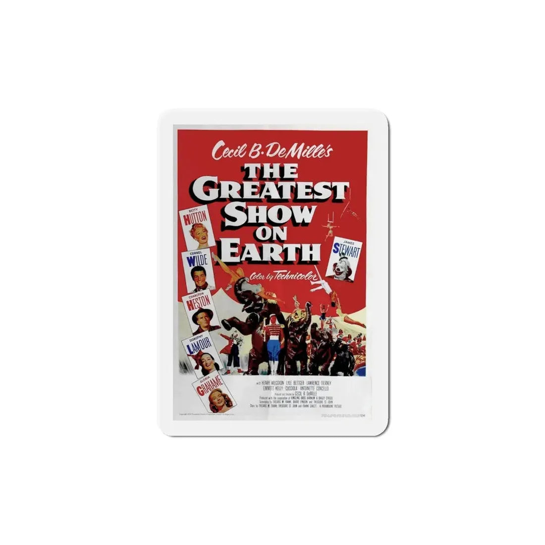 The Greatest Show on Earth 1952 Movie Poster Refrigerator Magnet 6 Inch - The Sticker Space