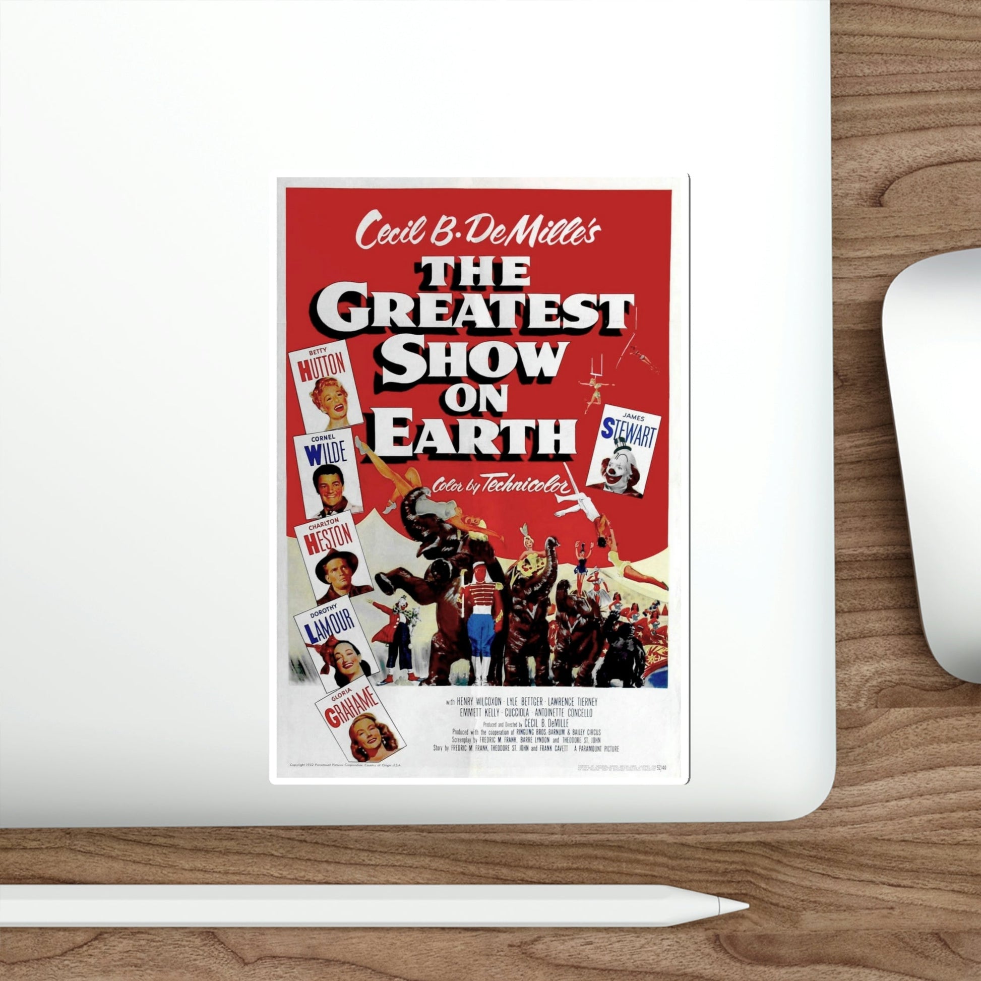 The Greatest Show on Earth 1952 Movie Poster STICKER Vinyl Die-Cut Decal-The Sticker Space