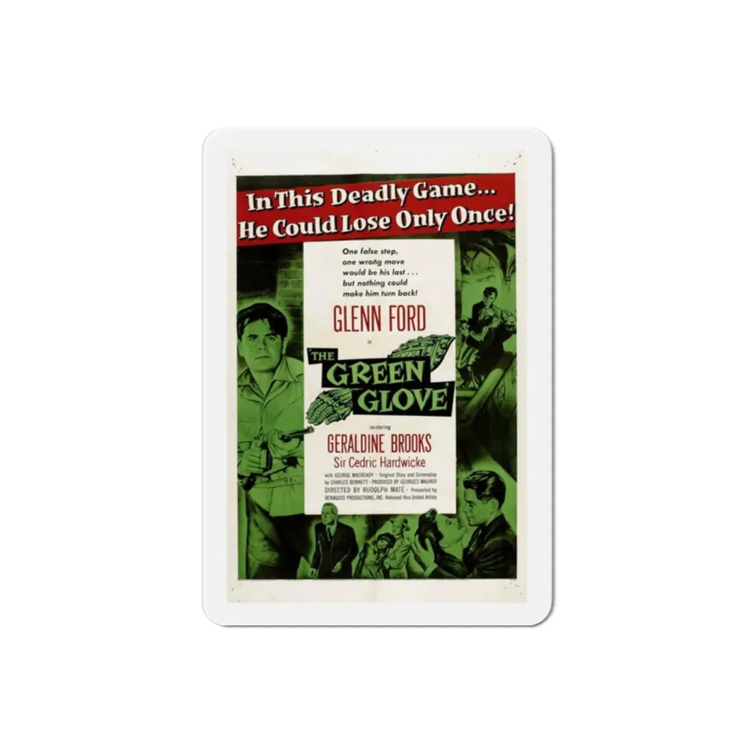 The Green Glove 1952 Movie Poster Refrigerator Magnet 2 Inch - The Sticker Space