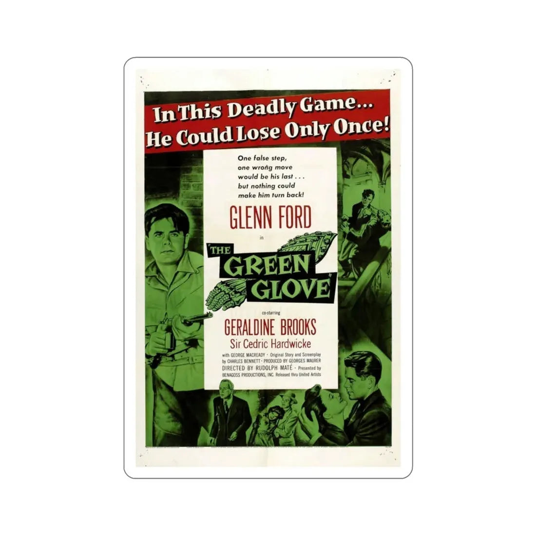 The Green Glove 1952 Movie Poster STICKER Vinyl Die-Cut Decal 3 Inch - The Sticker Space