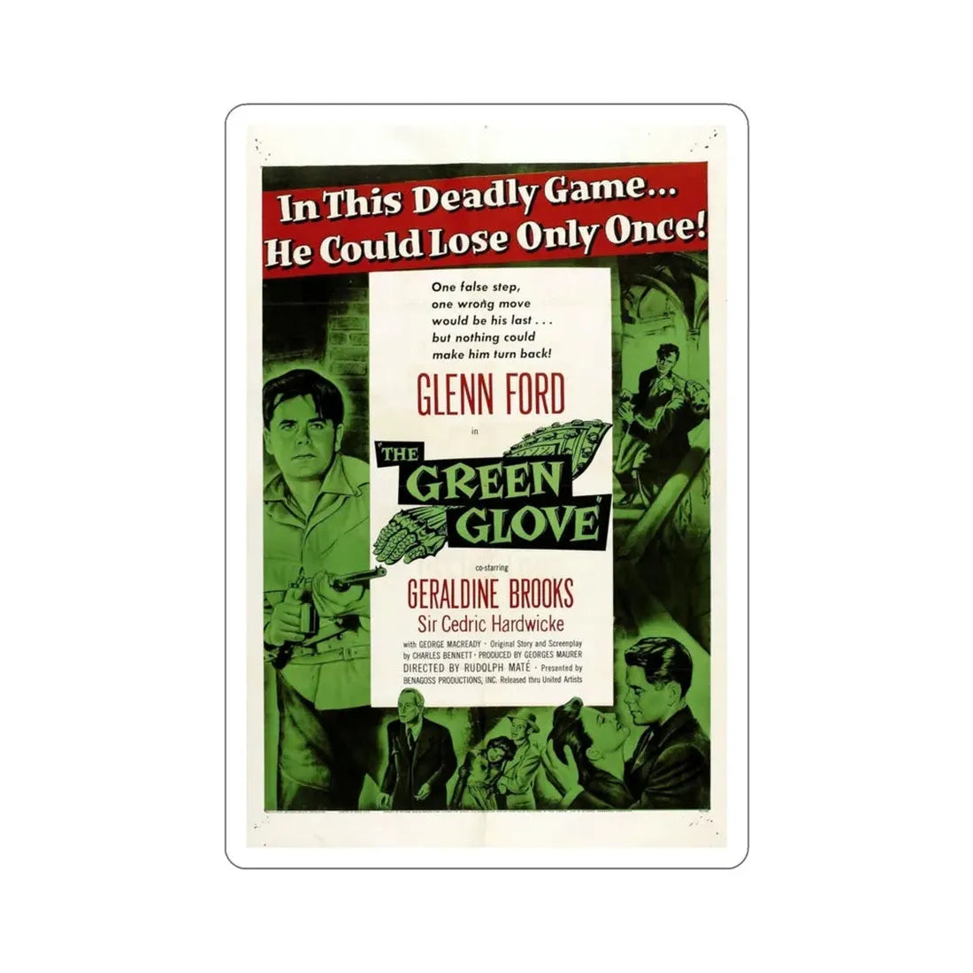 The Green Glove 1952 Movie Poster STICKER Vinyl Die-Cut Decal 5 Inch - The Sticker Space