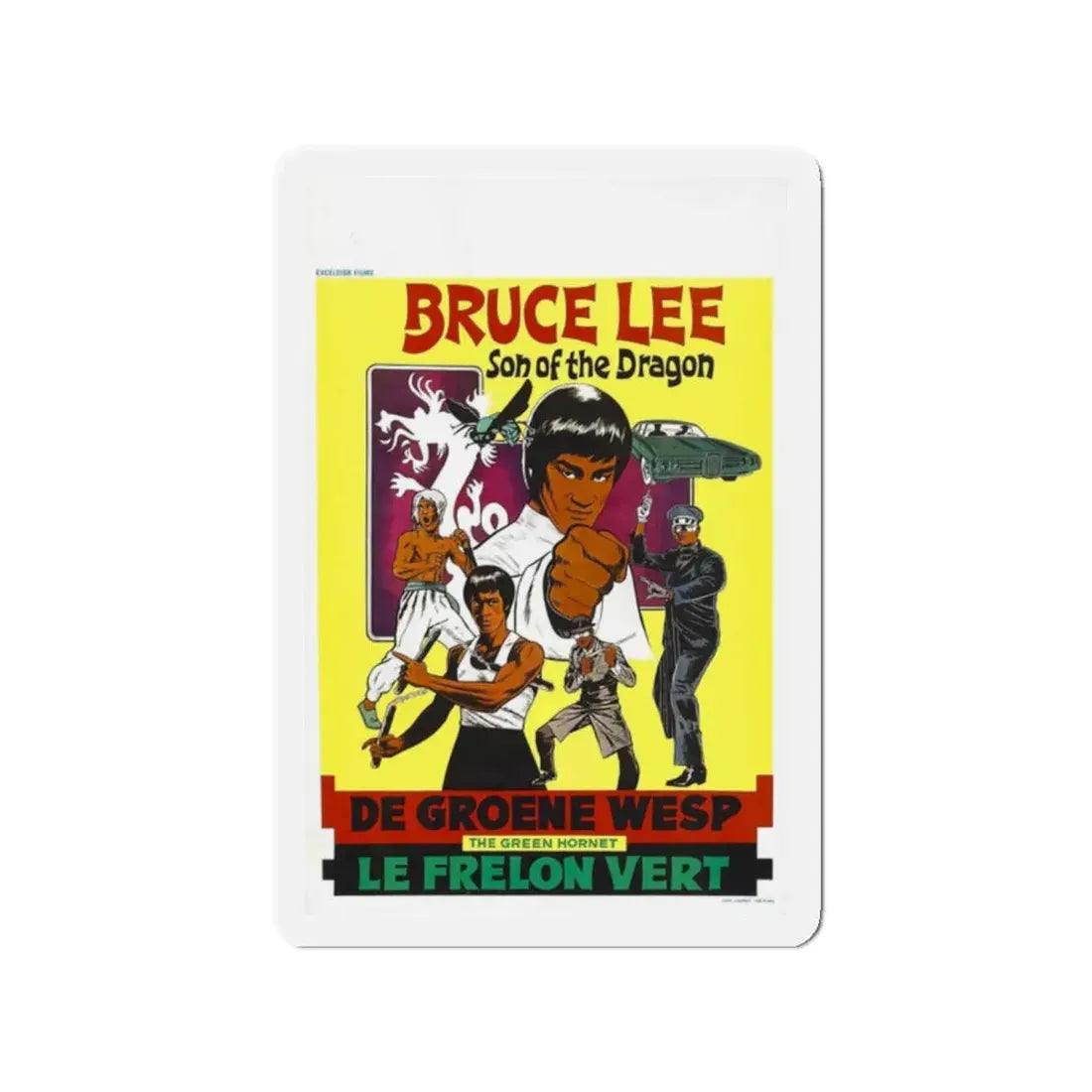 THE GREEN HORNET (BELGIUM) 1974 Movie Poster - Refrigerator Magnet 2 Inch Die-Cut - The Sticker Space