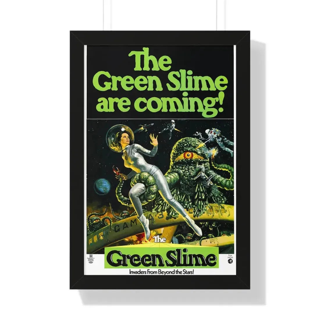 THE GREEN SLIME 1968 - Framed Movie Poster 16″ x 24″ Black - The Sticker Space