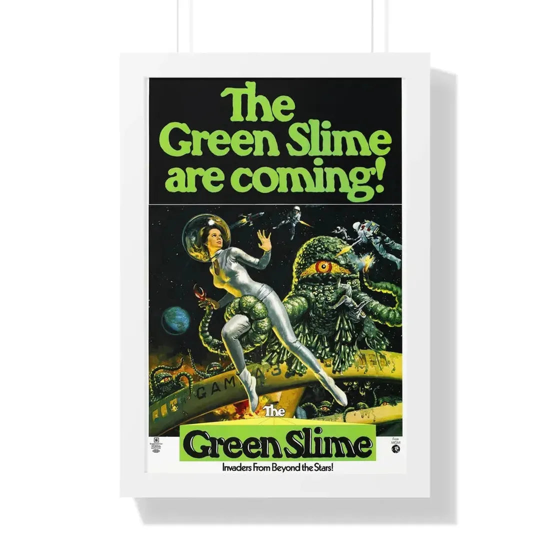 THE GREEN SLIME 1968 - Framed Movie Poster 16″ x 24″ White - The Sticker Space