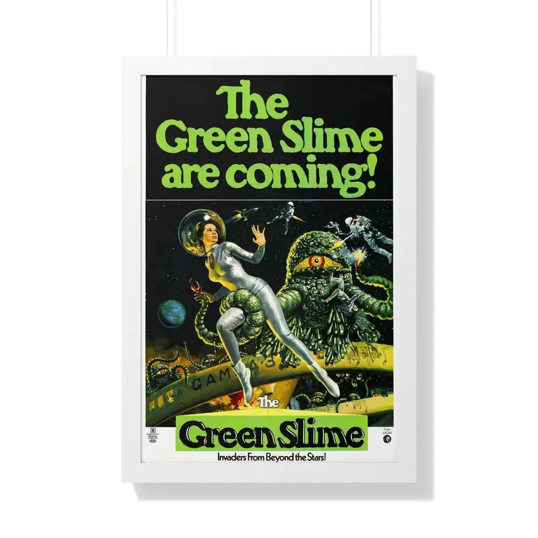 THE GREEN SLIME 1968 - Framed Movie Poster 20" x 30" White - The Sticker Space