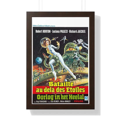 THE GREEN SLIME (BELGIAN) 1968 - Framed Movie Poster 16″ x 24″ Walnut - The Sticker Space