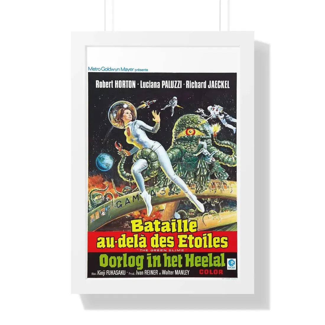 THE GREEN SLIME (BELGIAN) 1968 - Framed Movie Poster 16″ x 24″ White - The Sticker Space