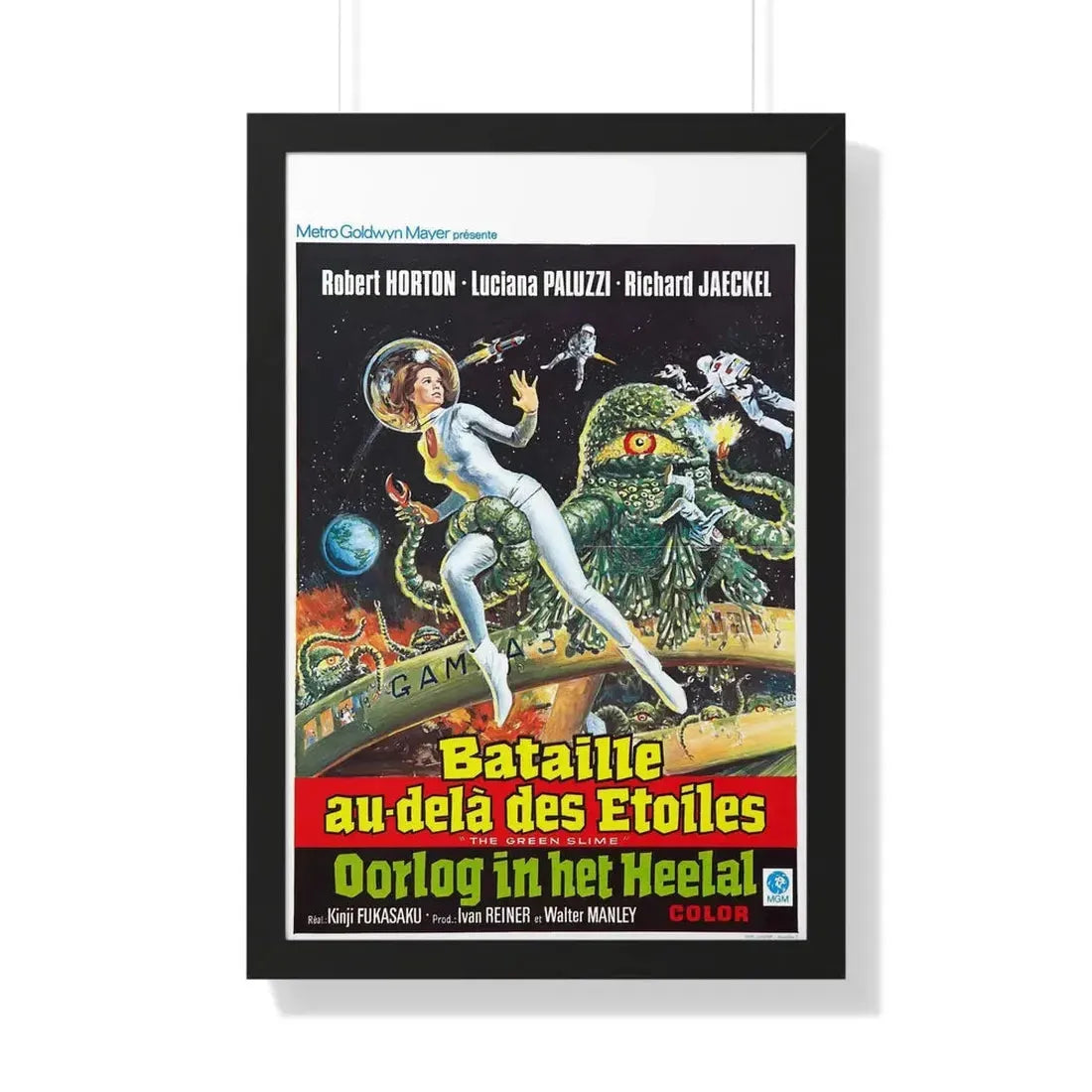 THE GREEN SLIME (BELGIAN) 1968 - Framed Movie Poster 20" x 30" Black - The Sticker Space