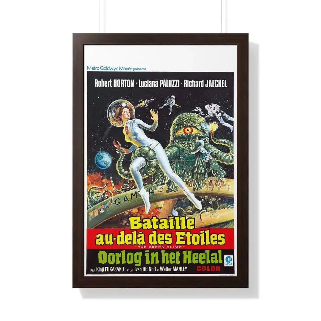 THE GREEN SLIME (BELGIAN) 1968 - Framed Movie Poster 20" x 30" Walnut - The Sticker Space