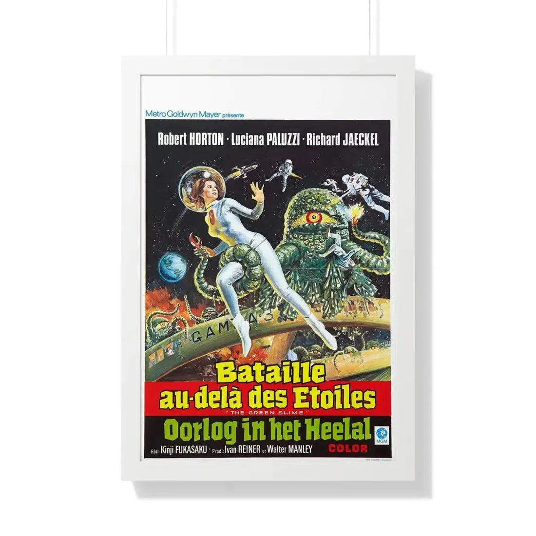 THE GREEN SLIME (BELGIAN) 1968 - Framed Movie Poster 20" x 30" White - The Sticker Space